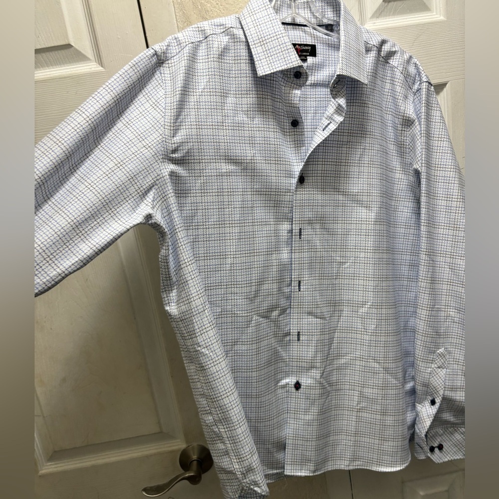Anthony Men's White Checkered Shirt
